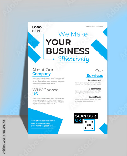 Modern Corporate Business Flyer Design Template | A4 Vector Layout for Company Promotion
