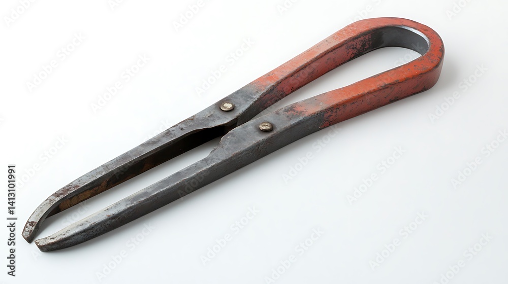 Rusty metal tongs with white background. Rusty metal tongs with white background.