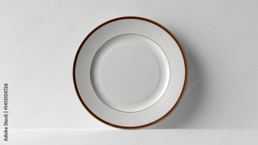 Empty ceramic round plate isolated on white background. View from above. Empty ceramic round plate isolated on white background. View from above.