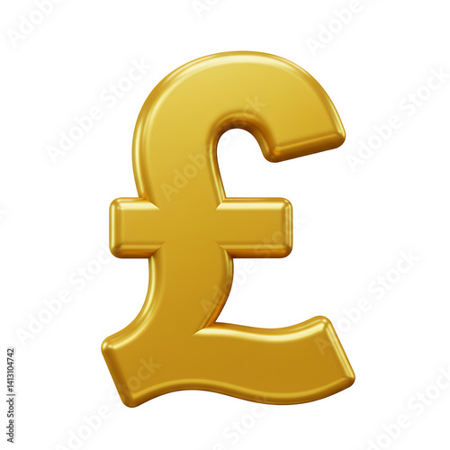 Sign of pound sterling icon in isometric 3d style isolated on white background. Money symbol