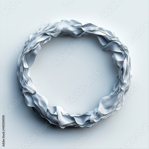 Abstract Modern Design: Circular 3D Pattern Sculpture with Minimalist White Creative Elegance