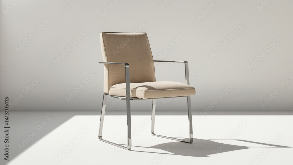 Minimalistic chair mockup, modern furniture design showcase on a clean white background, 3D render. Minimalistic chair mockup, modern furniture design showcase on a clean white background, 3D render.