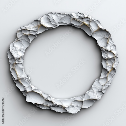 Elegant Modern Decor: Artistic Circle Wall Art with Textured Surface and Minimalist Frame for Contemporary Home Interior