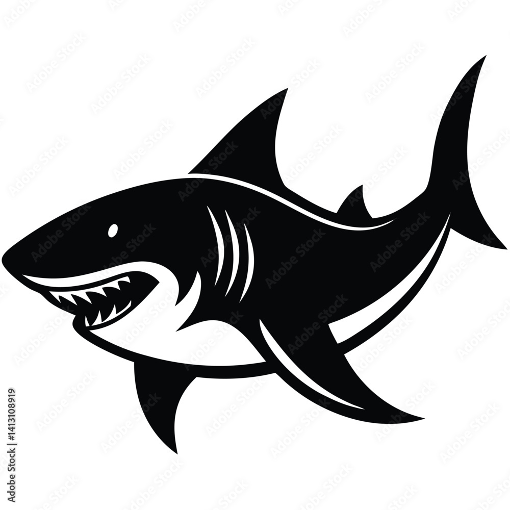Fototapeta premium shark silhouettes vector