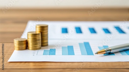 Investment Insights Finance Chart Analysis in a Professional Office Environment Emphasizing Growth Trends and Money Management Strategies