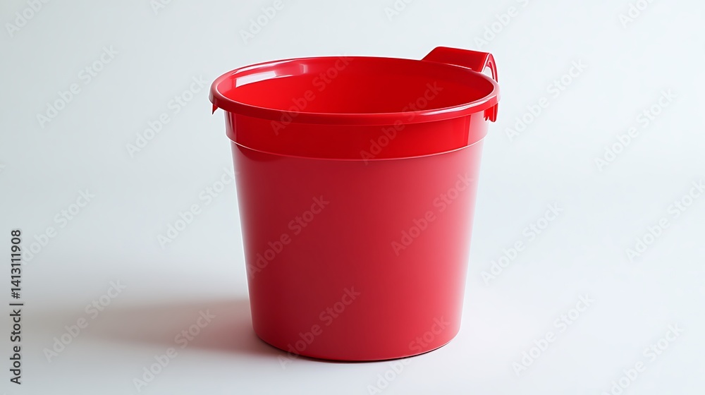 Red plastic bucket with white background. Red plastic bucket with white background.