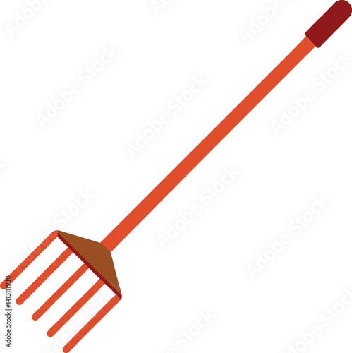 red shovel isolated on white