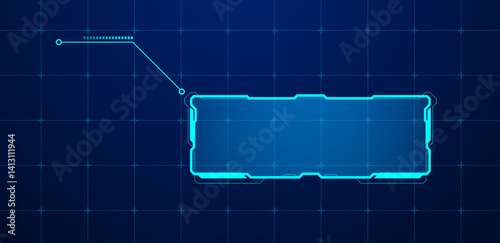 Callouts titles or information box. Futuristic frame blue vector illustration
