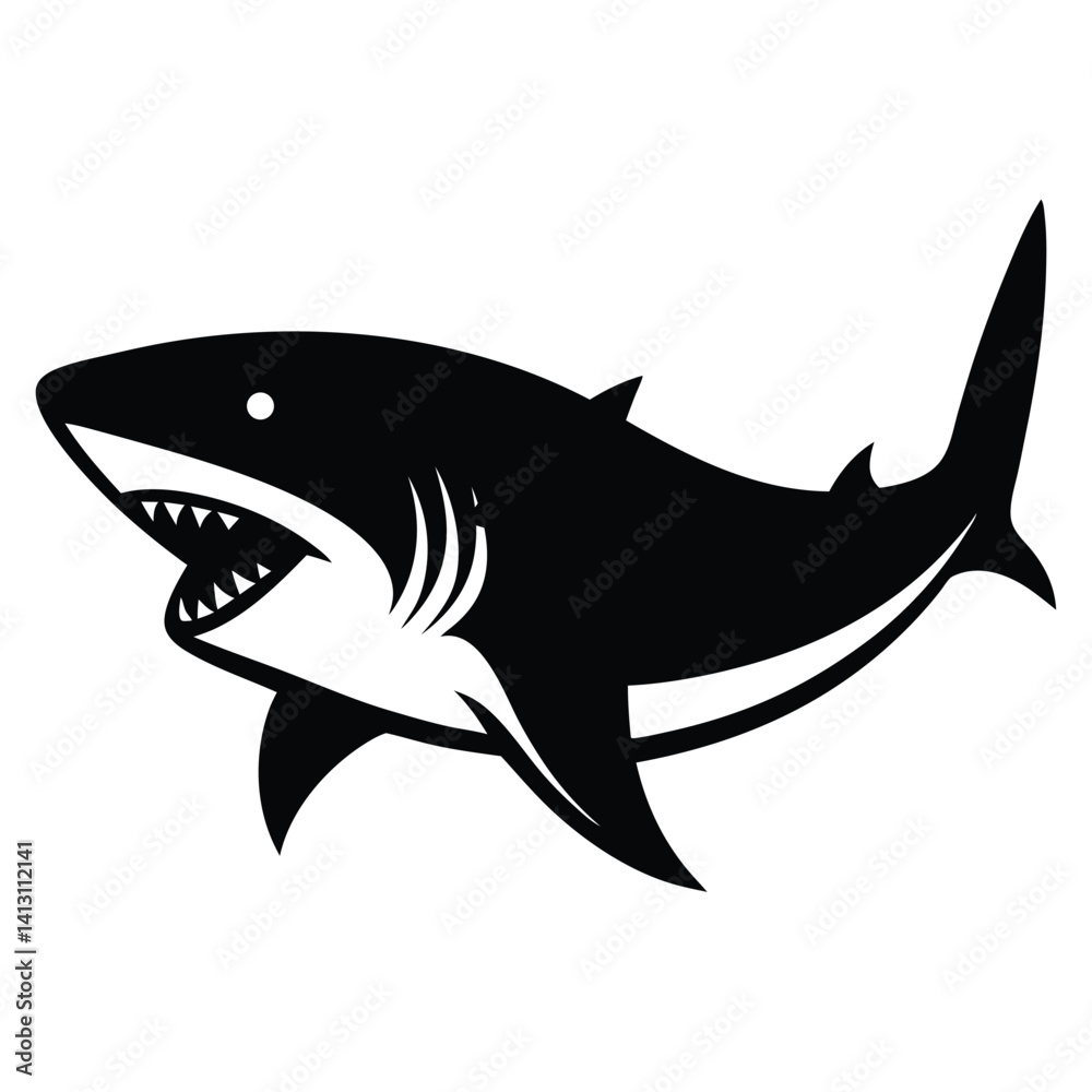 Obraz premium shark silhouettes vector