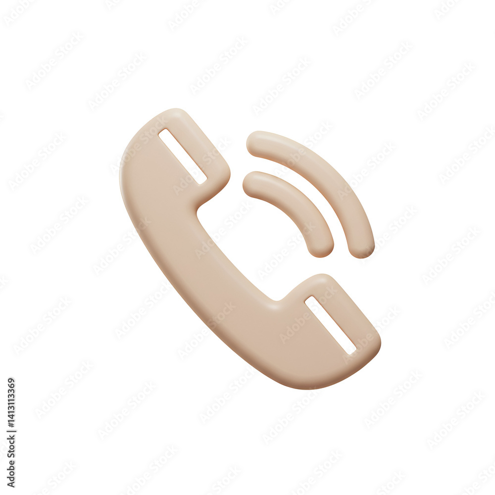 Phone Call Icon with a Classic Receiver Phone Call Icon with a Classic Receiver
