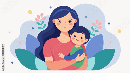 Loving Mother Holding Baby Child in Tender Embrace