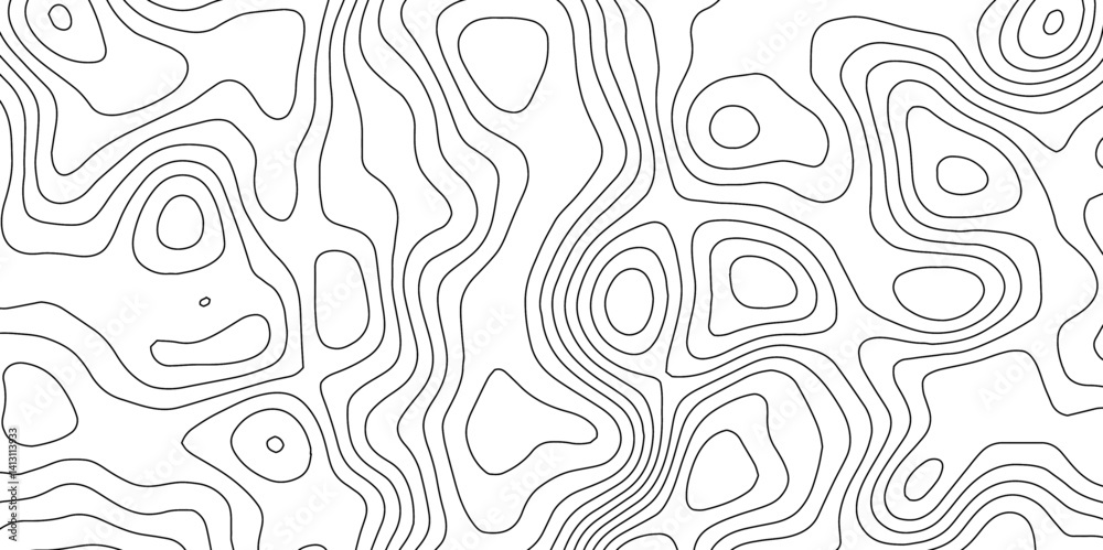 Fototapeta premium White wave paper curved reliefs abstract background, Vector geographic contour map. Topographic map patterns, topography line map. Vintage outdoors style 