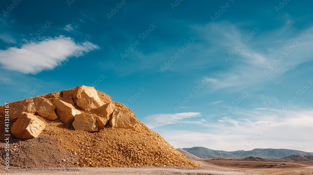 A pile of rocks is on top of a hill