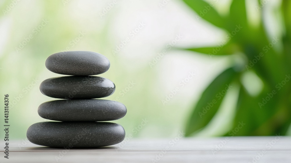 a stack of rocks sitting on top of a table