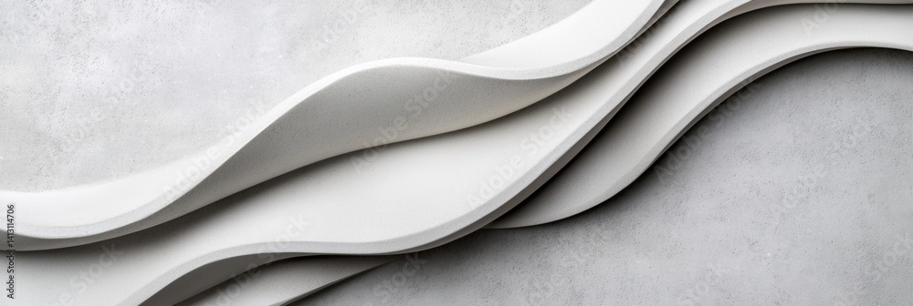 a white sculpture with wavy shapes