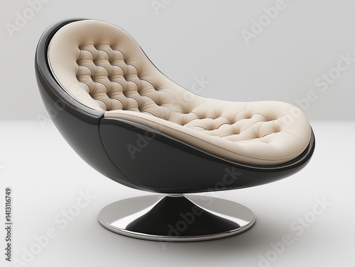 Modern Designer Chair for Sleek Interior: Luxury Upholstered Furniture in Black and White