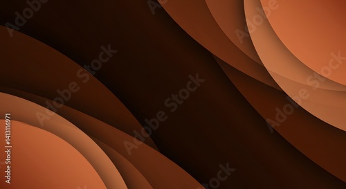 abstract Brown  background, Abstract Wavy Lines in Warm Brown and Orange Tones