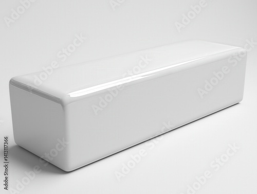 Modern Minimalist White Bench: Sleek Geometric Design for Contemporary Home Decor
