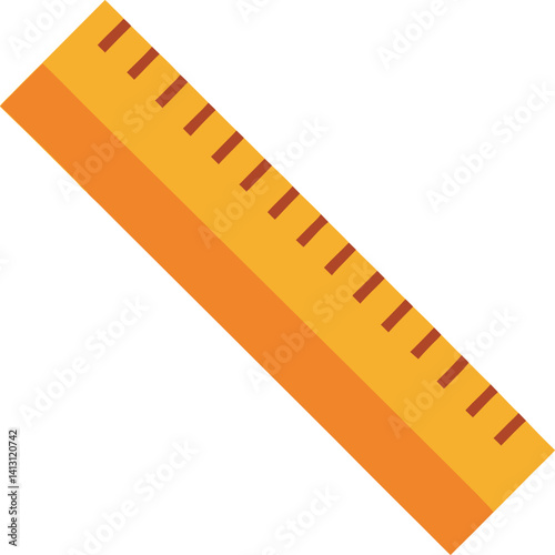 yellow ruler isolated on white background