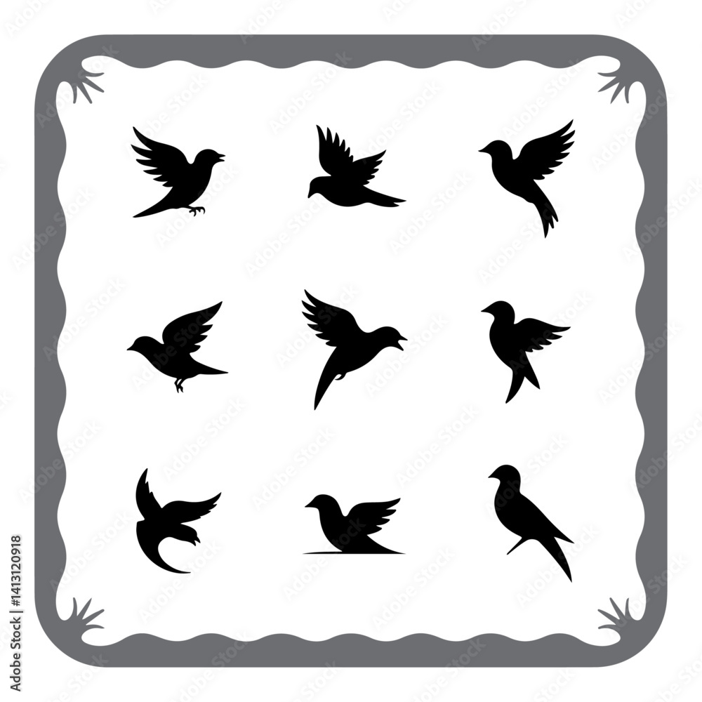 Obraz premium Silhouette Birds for Graphic Design