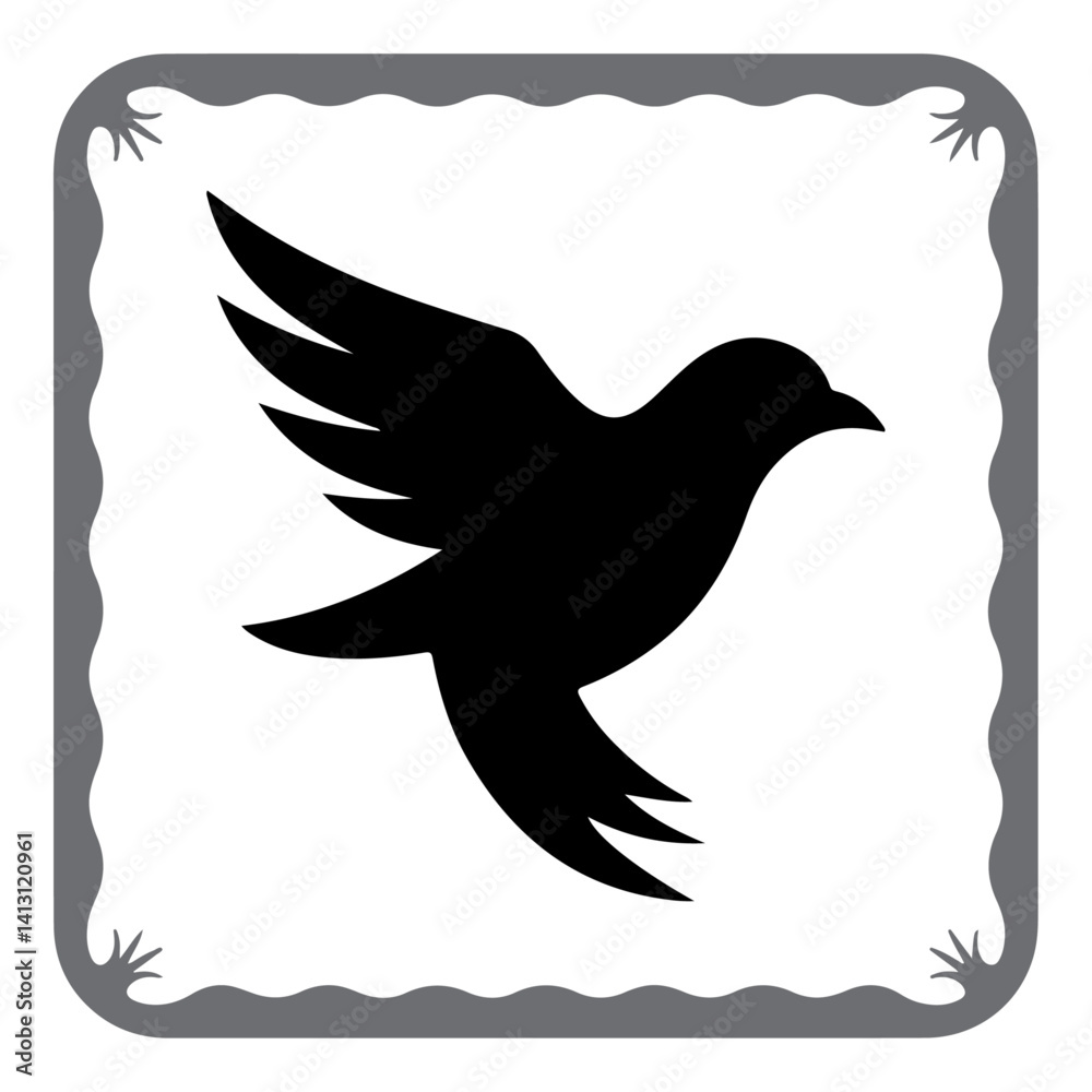 Fototapeta premium Flying and Perched Bird Vector Set
