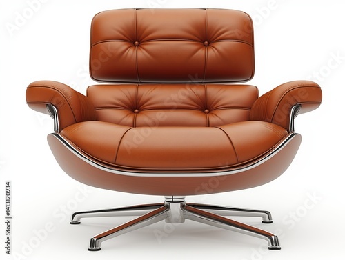 Mid-Century Modern Leather Chair: Stylish, Ergonomic Furniture for Contemporary Living Room and Home Office Decor