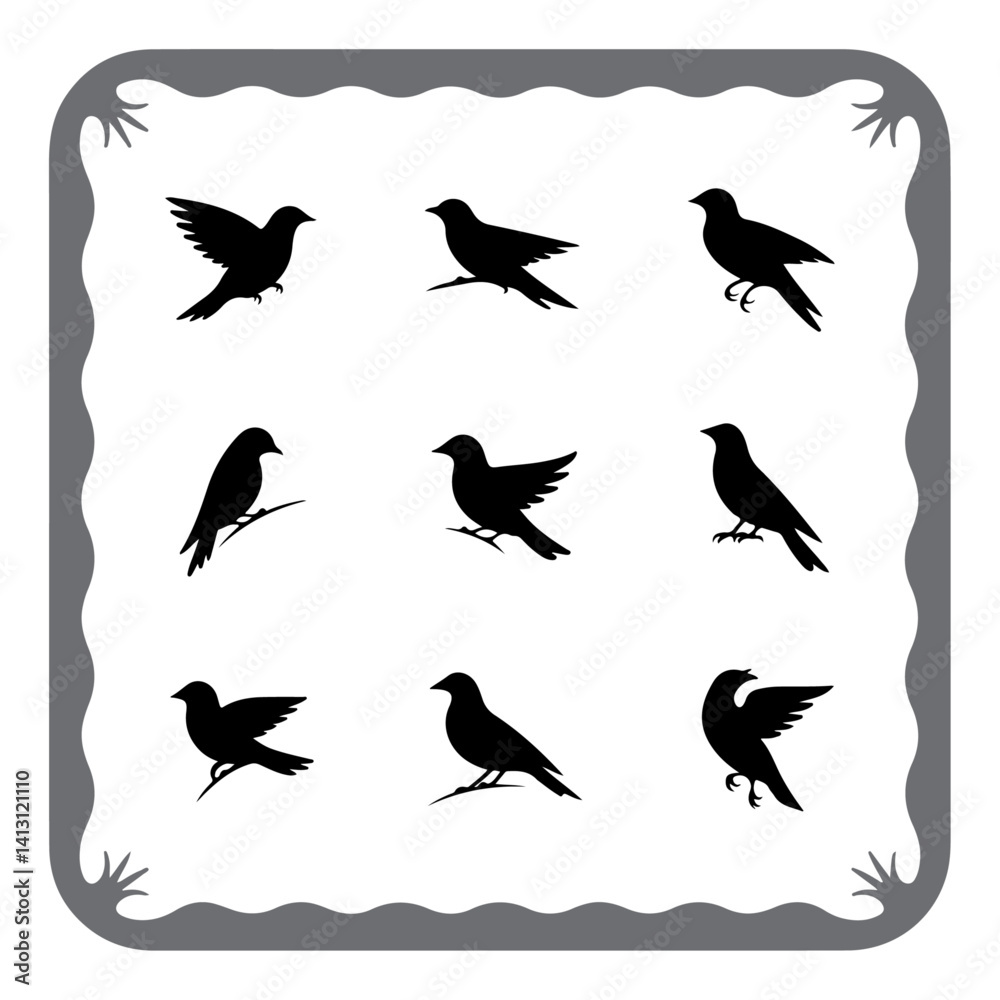 Fototapeta premium Elegant Bird Silhouettes Collection