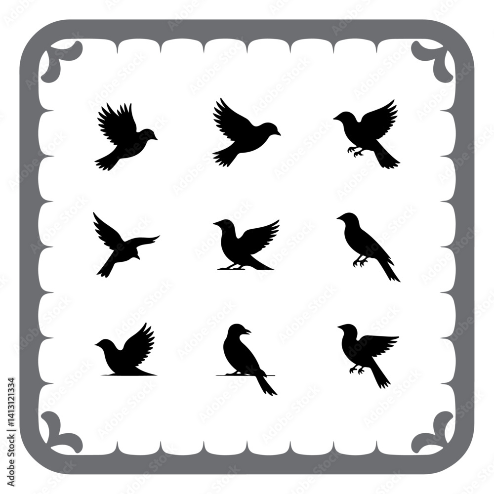 Fototapeta premium Stylish Bird Silhouettes for Branding