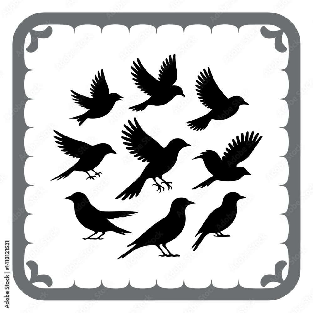 Fototapeta premium Simplified Bird Designs for Creatives