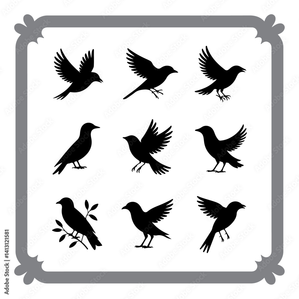 Obraz premium Simplified Bird Designs for Creatives