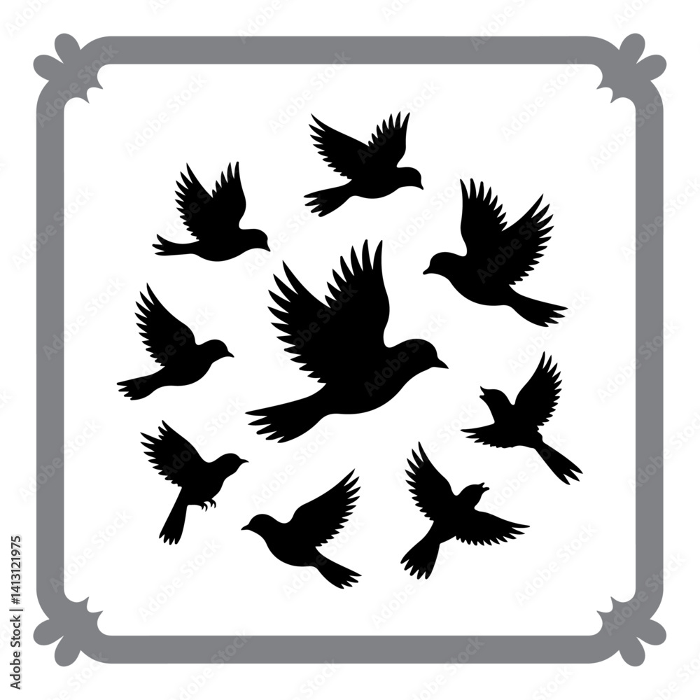 Obraz premium Bird Iconography – Modern Vector Style