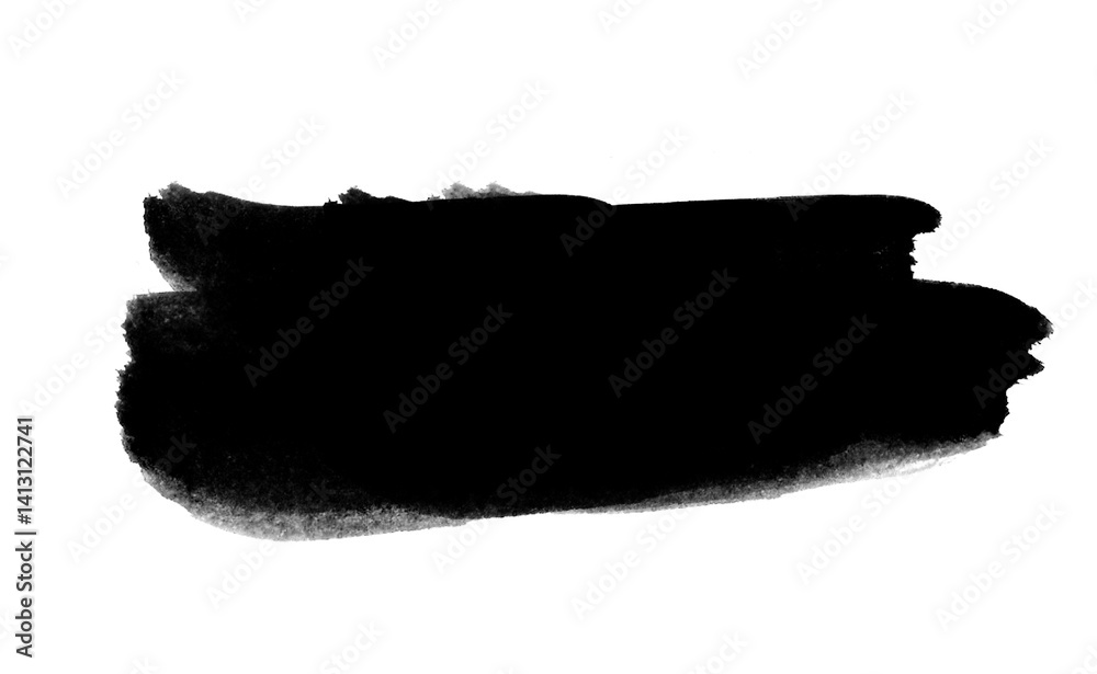Black brush stock isolated on transparent background, PNG file