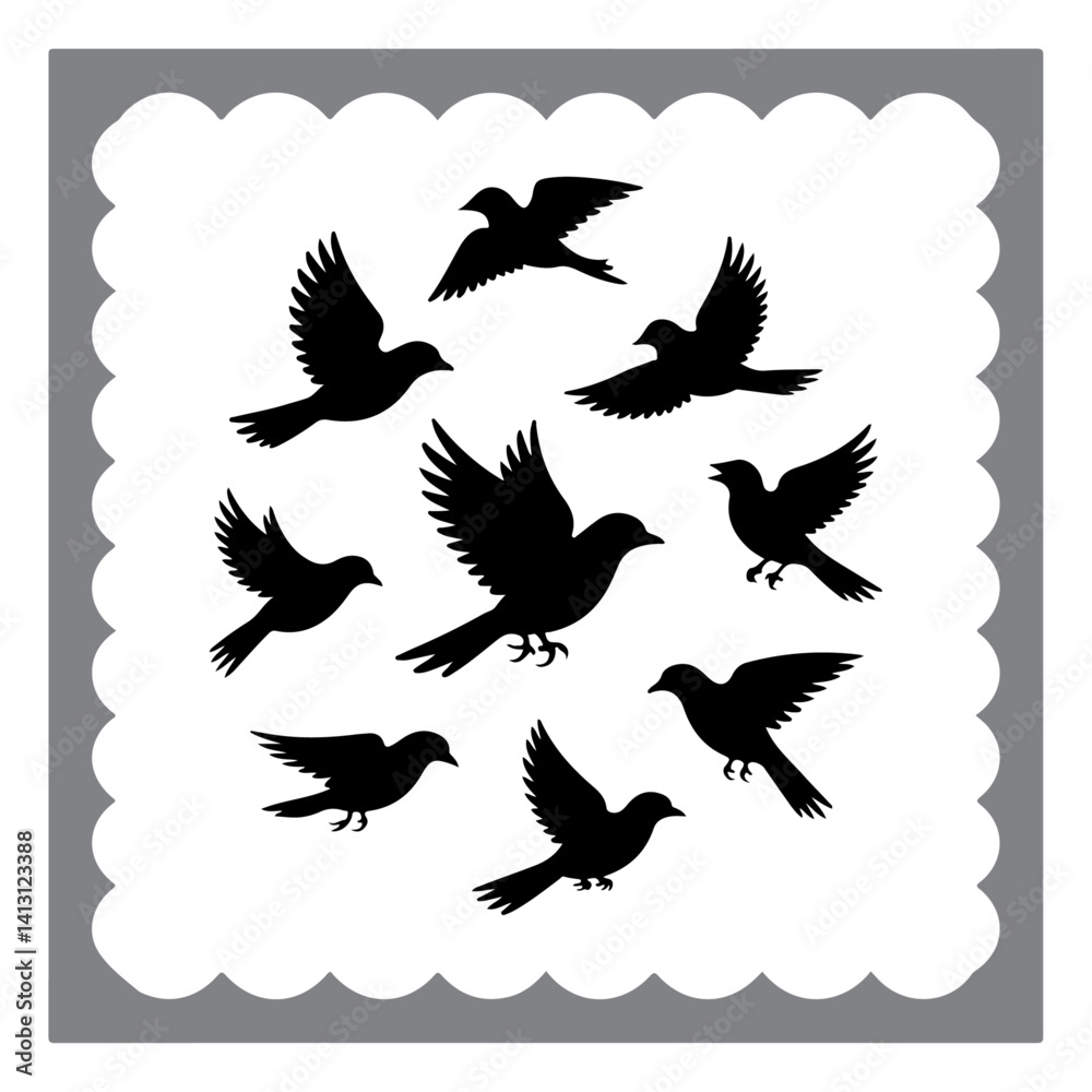 Fototapeta premium Bird Silhouettes for Logo and Print
