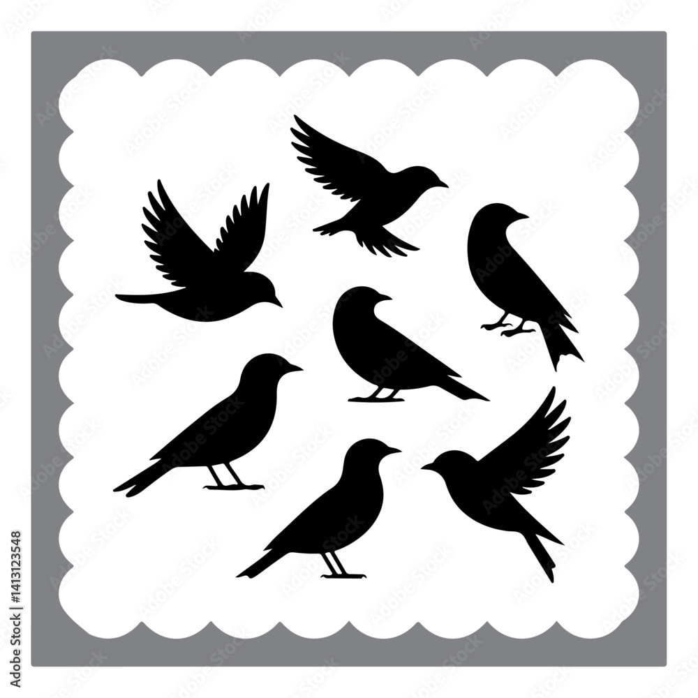 Obraz premium Bird Silhouettes for Logo and Print