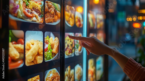 hand orders food on monitor