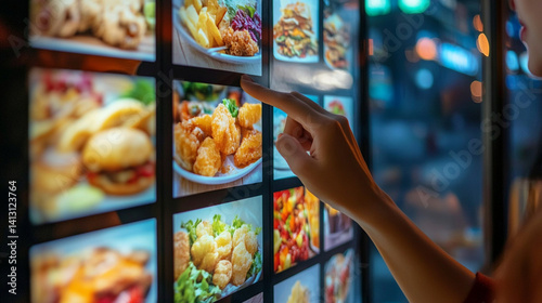 hand orders food on monitor