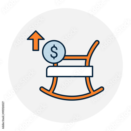 Pension Contribution Icon. Retirement Fund, Salary Deduction. Illustration for Future Financial Planning Concept.