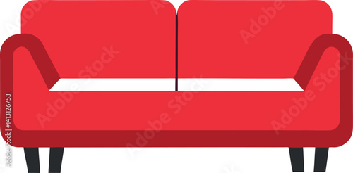 red armchair isolated on white background