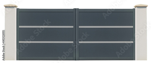 Portail en aluminium gris anthracite	