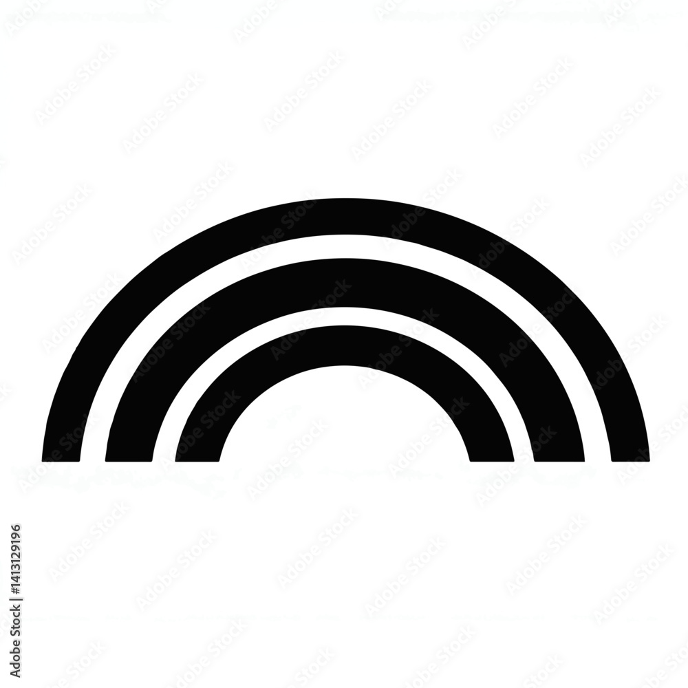 Abstract black and white rainbow silhouette design, creative expression Abstract black and white rainbow silhouette design, creative expression