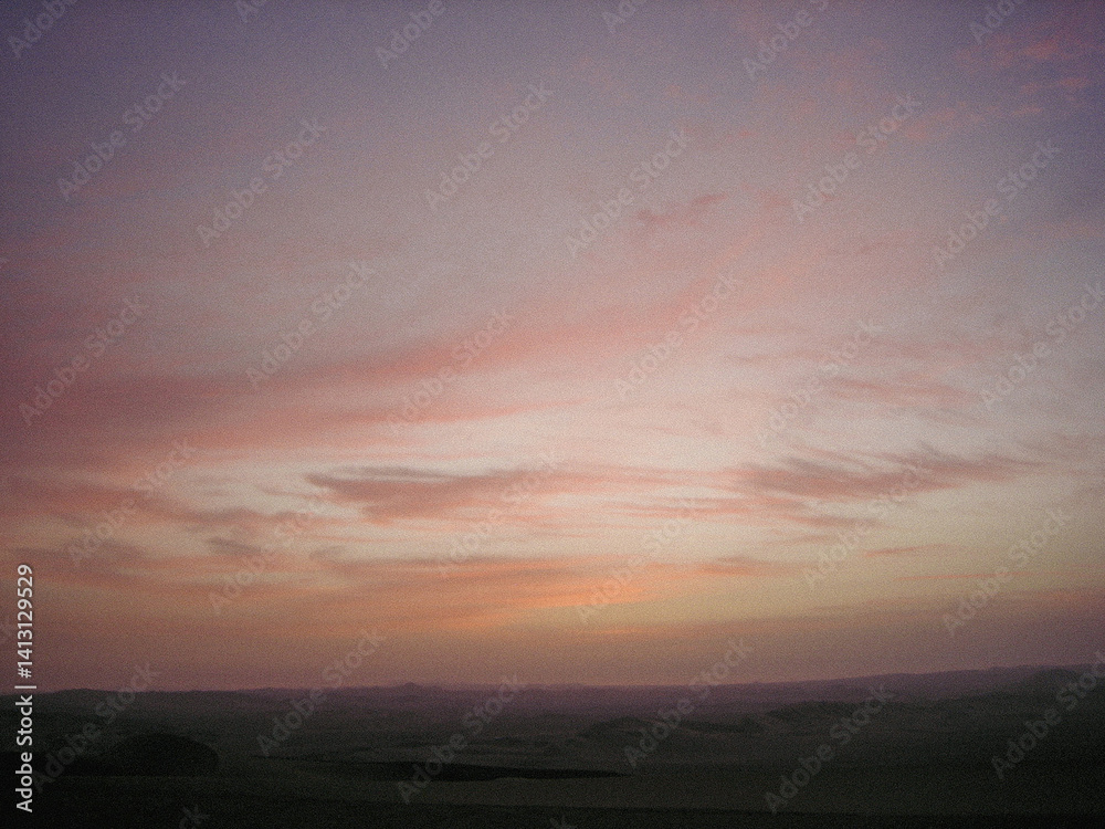 Obraz premium Orange sunset in the Ica desert - analog photo style.