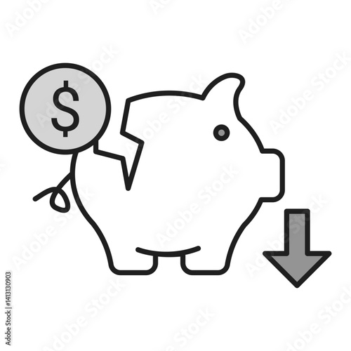 Savings Withdrawal Icon. Bank Funds, Account Access. Illustration for Personal Finance Concept.