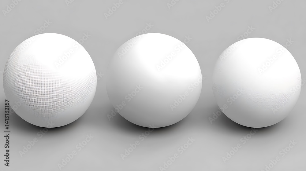 Three smooth spheres, varying textures Three smooth spheres, varying textures