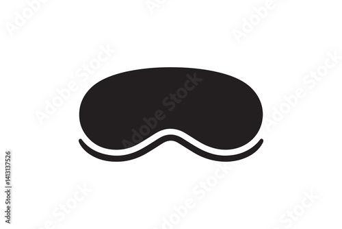Sleep mask vector silhouette isolated in white background