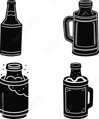 Beer Koozie silhouette vector