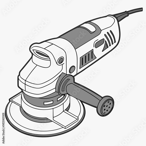 Electric Random Orbital Sander Illustration For Woodworking And Diy Projects