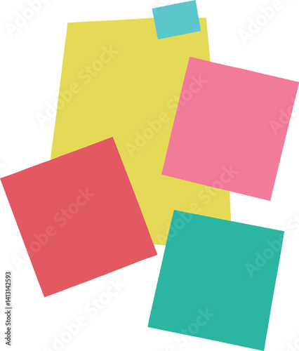sticky notes on a white background