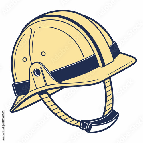 Vintage Construction Helmet Vector Illustration Safety And Protective Gear Element