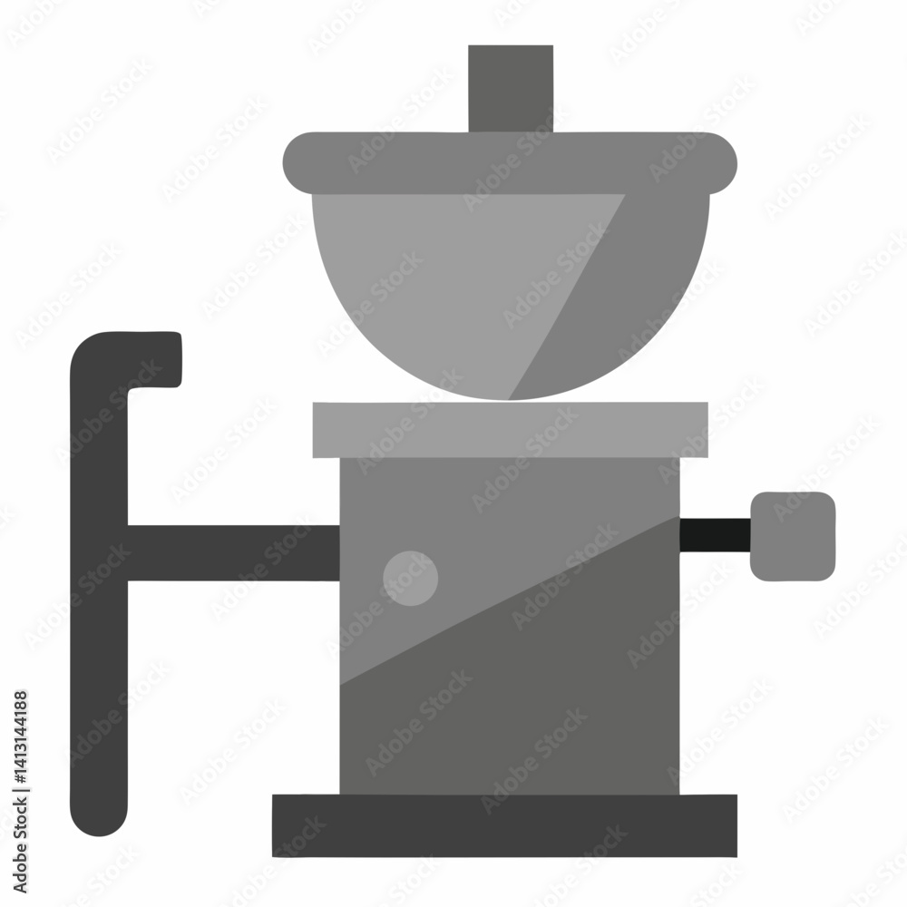 Obraz premium Stylish Flat Vector Illustration Of A Manual Coffee Grinder Equipment Design