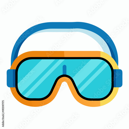 Cartoon Goggles Vector Illustration Of Protective Eyewear For Skiing And Swimming